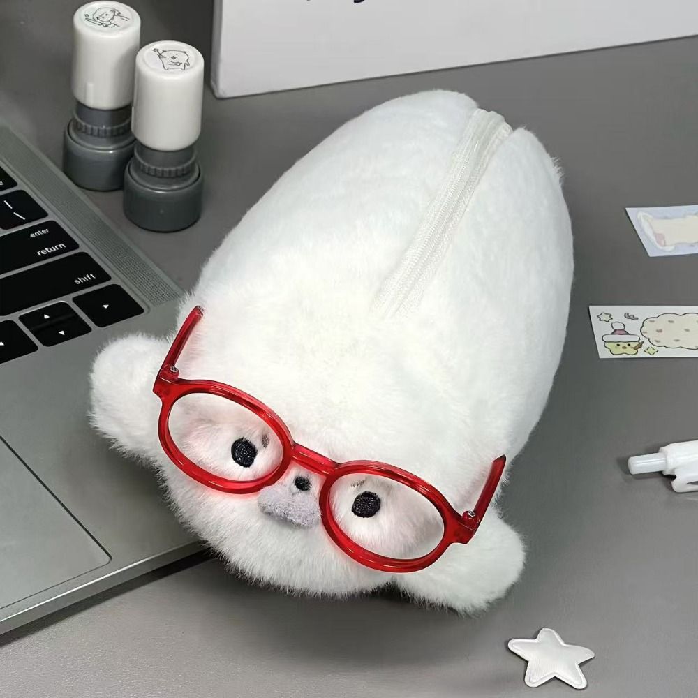 Aesthetic Large Pencil Case Pouch - Забавный пенал в виде тюленя: стильный,