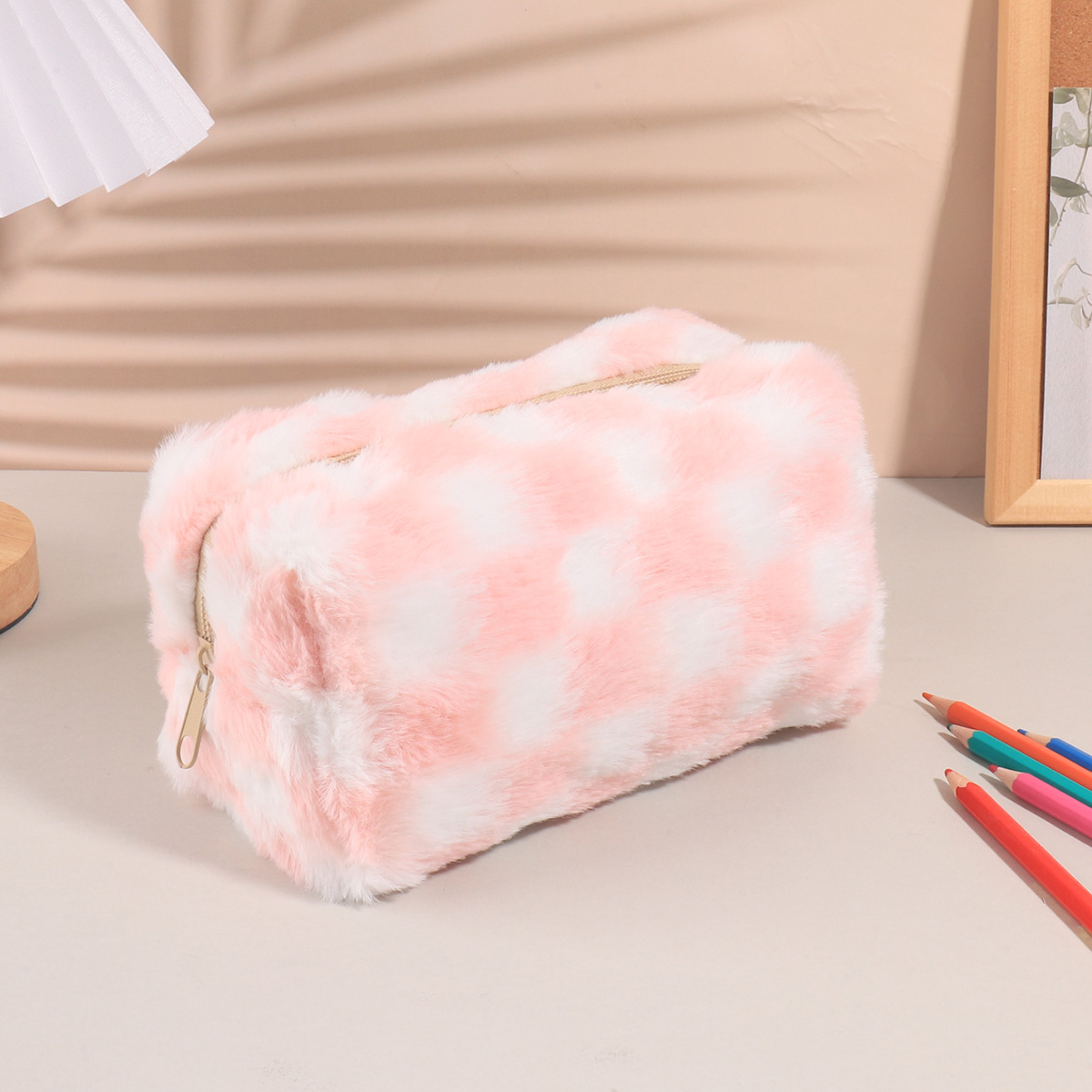 Милый корейский пенал в клетку – обзор и цена Aesthetic Large Pencil Case Pouch
