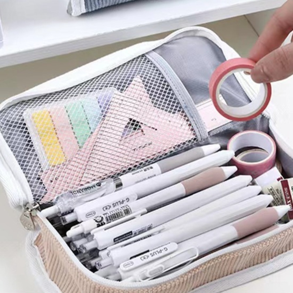 Розово-сине-серый пенал-органа – обзор и цена Aesthetic Large Pencil Case Pouch