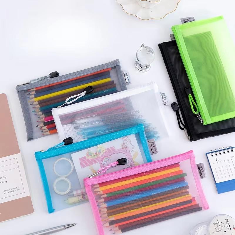 НОВЫЙ Прочный прозрачный сетча – обзор и цена Clear Mesh Pencil Pouch For Exam