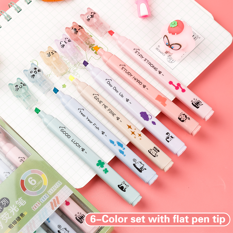 Kawaii кошачий коготь пастельн – обзор и цена Pastel Highlighter Set Double Ended